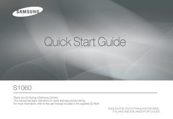 Samsung S1060 (EC-S1060B01KFR ) - Guide rapide 14.97 MB, pdf, Anglais, NÃERLANDAIS, FranÃ§ais, ALLEMAND, Italien, Portugais, Espagnol