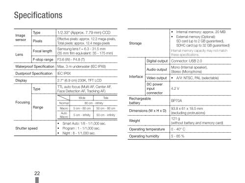 Samsung ST61 (EC-ST61ZZBPBE1 ) - Guide rapide 3.6 MB, pdf, Anglais, TURQUE