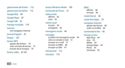 Samsung GT-I9000/RM8 (GT-I9000HKYBOG ) - Manuel de l'utilisateur(GINGERBREAD Ver.) 2.87 MB, pdf, FRAN&Ccedil;AIS (Orange)