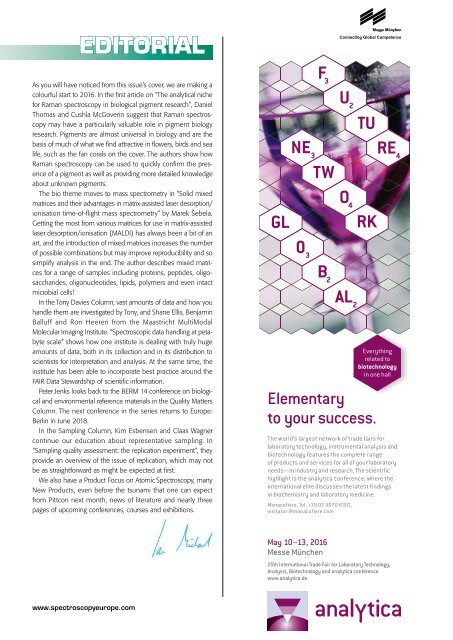 Raman spectroscopy of biological pigments Solid mixed matrices in MALDI/TOF-MS