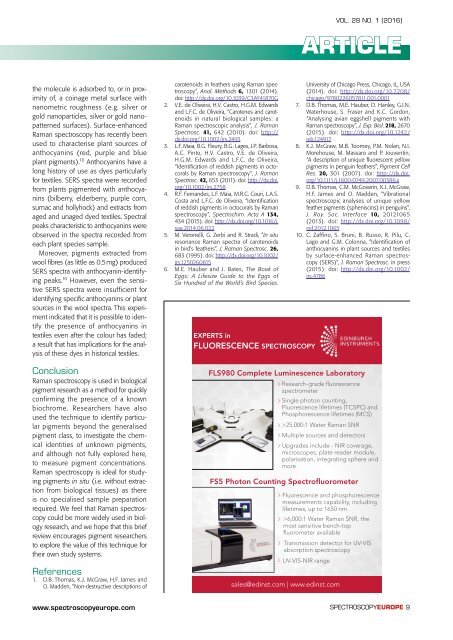 Raman spectroscopy of biological pigments Solid mixed matrices in MALDI/TOF-MS