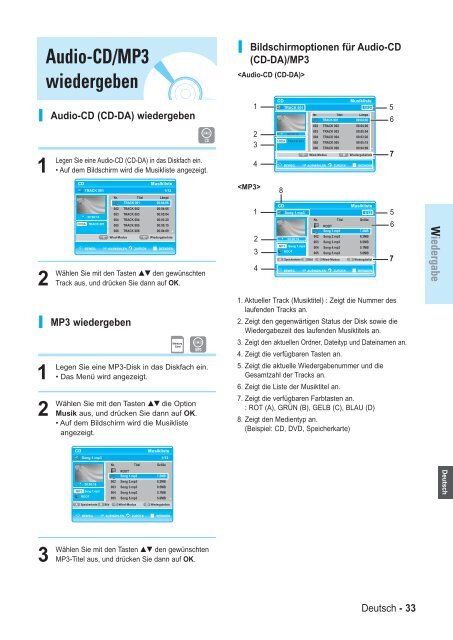 Samsung BD-P1000 (BD-P1000/XEL ) - Manuel de l'utilisateur 5.55 MB, pdf, Fran&ccedil;ais, ALLEMAND, Italien