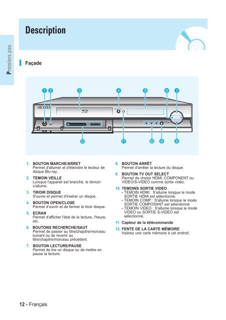 Samsung BD-P1000 (BD-P1000/XEL ) - Manuel de l'utilisateur 5.55 MB, pdf, Fran&ccedil;ais, ALLEMAND, Italien