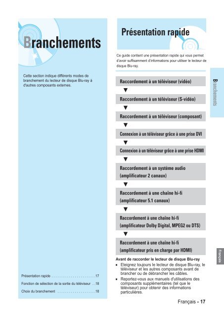 Samsung BD-P1000 (BD-P1000/XEL ) - Manuel de l'utilisateur 5.55 MB, pdf, Fran&ccedil;ais, ALLEMAND, Italien