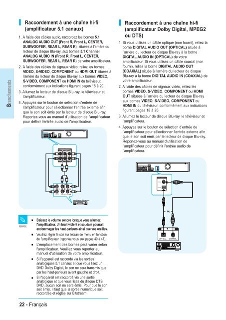 Samsung BD-P1000 (BD-P1000/XEL ) - Manuel de l'utilisateur 5.55 MB, pdf, Fran&ccedil;ais, ALLEMAND, Italien