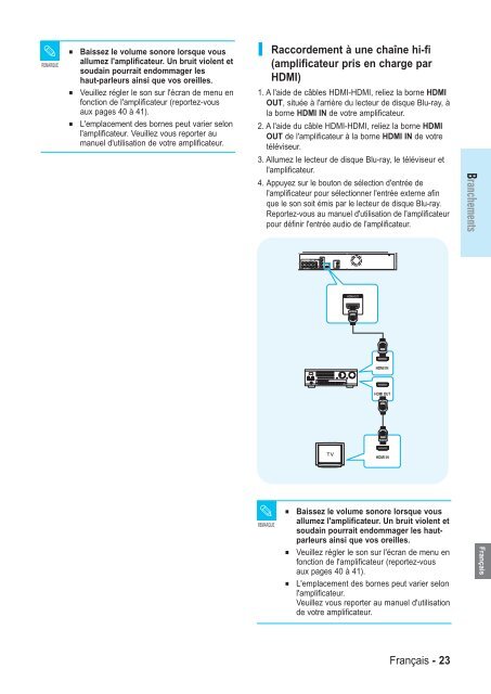 Samsung BD-P1000 (BD-P1000/XEL ) - Manuel de l'utilisateur 5.55 MB, pdf, Fran&ccedil;ais, ALLEMAND, Italien