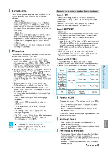 Samsung BD-P1000 (BD-P1000/XEL ) - Manuel de l'utilisateur 5.55 MB, pdf, Fran&ccedil;ais, ALLEMAND, Italien