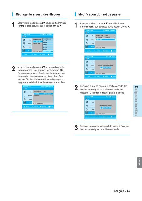 Samsung BD-P1000 (BD-P1000/XEL ) - Manuel de l'utilisateur 5.55 MB, pdf, Fran&ccedil;ais, ALLEMAND, Italien