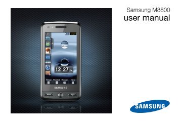 Samsung GT-M8800 (GT-M8800DKABOG ) - Manuel de l'utilisateur 4.31 MB, pdf, ANGLAIS (EUROPE)