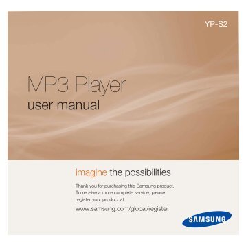 Samsung YP-S2ZB (YP-S2ZB/XEF ) - Manuel de l'utilisateur 0.98 MB, pdf, Anglais