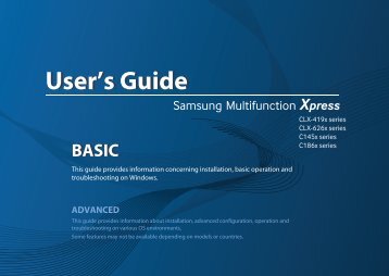 Samsung SL-C1860FW Multifonction Laser Couleur (18/18 ppm) (SL-C1860FW/SEE ) - Manuel de l'utilisateur 56.47 MB, pdf, Anglais