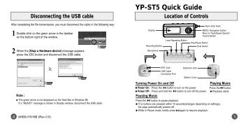 Samsung YP-ST5H (YP-ST5H/ELS ) - Guide rapide 0.1 MB, pdf, Anglais