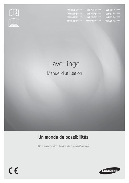 Samsung Lave-linge Eco Bubble &amp;amp; moteur Digital Inverter, 8kg -  WF80F5E3U4W (WF80F5E3U4W/EF ) - Manuel de l'utilisateur 0.01MB, pdf,  Fran&amp;ccedil;ais