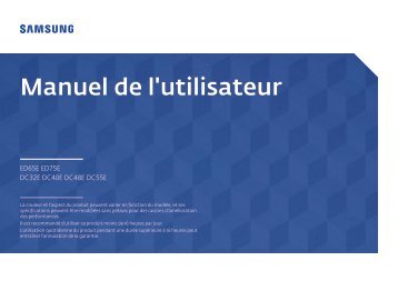 Samsung ED75E (LH75EDEPLGC/EN ) - Manuel de l'utilisateur 1.68 MB, pdf, FranÃ§ais