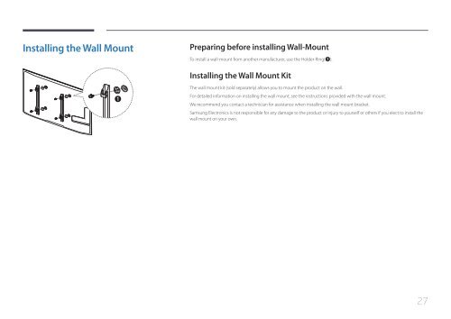 Samsung Mur d'images 46'' - 500cd/m&sup2; - FHD UE46C (LH46UECPLGC/EN ) - Manuel de l'utilisateur 5.65 MB, pdf, Anglais