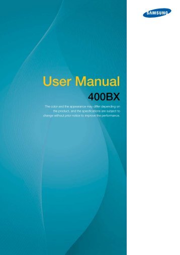 Samsung 400BX (LH40ARPLBC/EN ) - Manuel de l'utilisateur 9.18 MB, pdf, Anglais