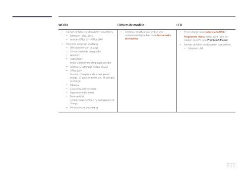 Samsung Moniteur 65'' MD65C Direct LED wifi et widi (LH65MDCPLGC/EN ) - Manuel de l'utilisateur 5.76 MB, pdf, Fran&ccedil;ais