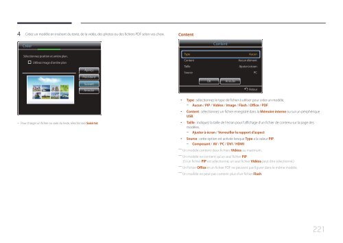 Samsung Moniteur 65'' MD65C Direct LED wifi et widi (LH65MDCPLGC/EN ) - Manuel de l'utilisateur 5.76 MB, pdf, Fran&ccedil;ais