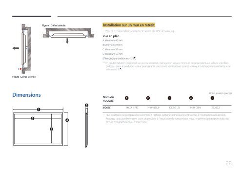 Samsung Moniteur 65'' MD65C Direct LED wifi et widi (LH65MDCPLGC/EN ) - Manuel de l'utilisateur 5.76 MB, pdf, Fran&ccedil;ais