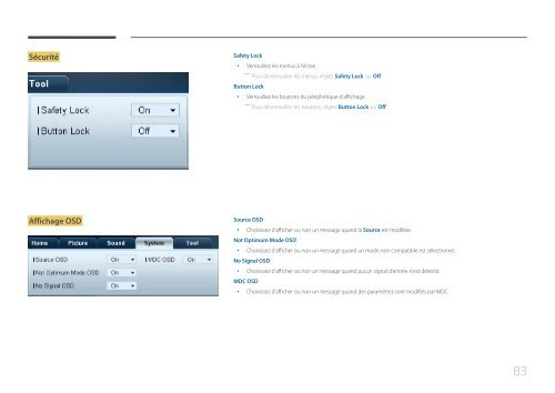 Samsung Moniteur 65'' MD65C Direct LED wifi et widi (LH65MDCPLGC/EN ) - Manuel de l'utilisateur 5.76 MB, pdf, Fran&ccedil;ais