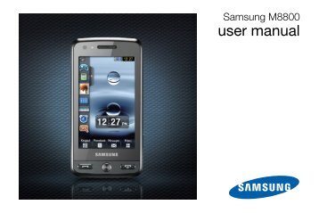 Samsung GT-M8800 (GT-M8800DKABOG ) - Manuel de l'utilisateur 2.49 MB, pdf, Anglais