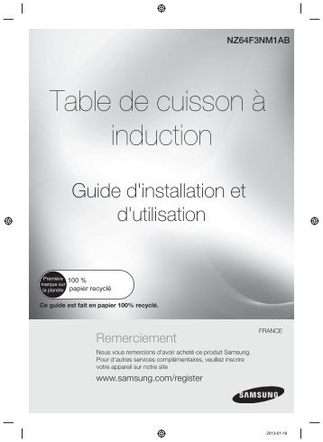 Samsung Table Ã  induction 4 foyers, 7.2 KW - NZ64F3NM1AB/UR (NZ64F3NM1AB/UR ) - Manuel de l'utilisateur 18.27 MB, pdf, TCHÃQUE, NÃERLANDAIS, FranÃ§ais, ALLEMAND, HONGROIS, POLONAIS, SLOVAQUE