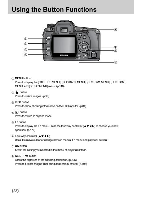 Samsung GX-10 (ER-GX10ZBBA/DK ) - Manuel de l'utilisateur 12.31 MB, pdf, Anglais