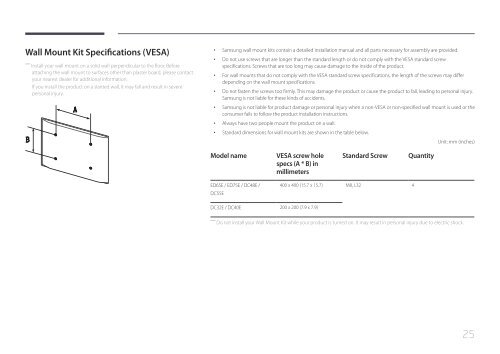 Samsung ED75E (LH75EDEPLGC/EN ) - Manuel de l'utilisateur 1.72 MB, pdf, Anglais