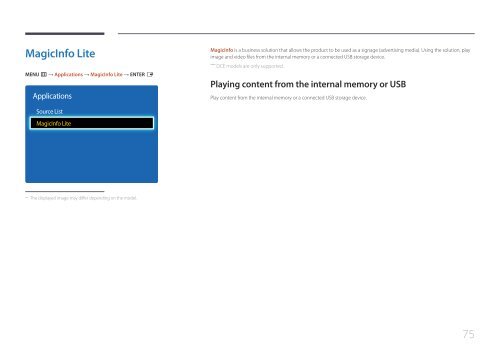 Samsung ED75E (LH75EDEPLGC/EN ) - Manuel de l'utilisateur 1.72 MB, pdf, Anglais