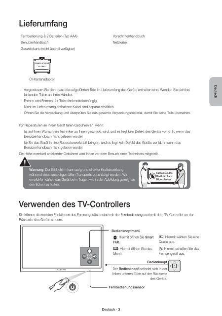 Samsung TV LED 40'', UHD/4K, Smart TV, 900PQI - UE40JU6400 (UE40JU6400KXZF ) - Guide rapide 11.97 MB, pdf, Anglais, N&Eacute;ERLANDAIS, Fran&ccedil;ais, ALLEMAND