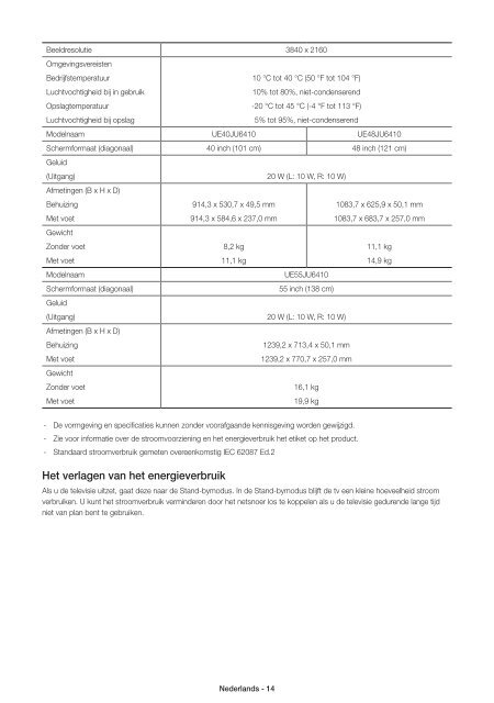 Samsung TV LED 40'', UHD/4K, Smart TV, 900PQI - UE40JU6400 (UE40JU6400KXZF ) - Guide rapide 11.97 MB, pdf, Anglais, N&Eacute;ERLANDAIS, Fran&ccedil;ais, ALLEMAND