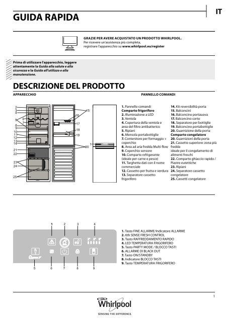 Whirlpool Combinato Supreme No Frost A++ BSNF 8452 OX - Guida all'utilizzo  quotidiano_Italiano