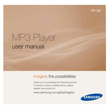 Samsung S2 (YP-S2QR) (YP-S2QR/XEF ) - Manuel de l'utilisateur 0.98 MB, pdf, Anglais