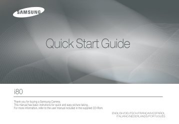 Samsung i80 (EC-I80ZZBBA/E2 ) - Guide rapide 19.74 MB, pdf, Anglais, NÃERLANDAIS, FranÃ§ais, ALLEMAND, Italien, Portugais, Espagnol