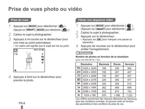 Samsung PL200 (EC-PL200ZBPBE1 ) - Guide rapide 3.57 MB, pdf, Anglais, Fran&ccedil;ais, Espagnol