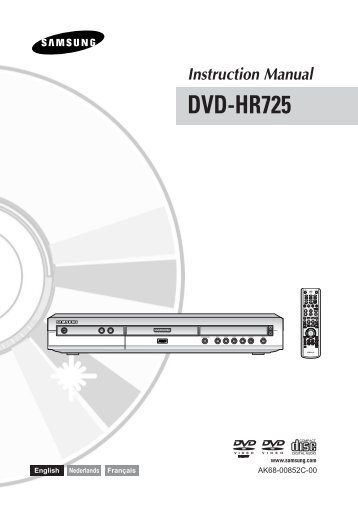 Samsung DVD-HR725 (DVD-HR725/XEF ) - Manuel de l'utilisateur 5.62 MB, pdf, Anglais