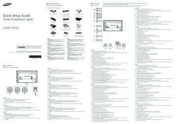 Samsung Mur d'images 46'' - 450cd/mÂ² - FHD UE46D (LH46UEDPLGC/EN ) - Guide rapide 2.93 MB, pdf, Anglais, NÃERLANDAIS, FranÃ§ais, HONGROIS, Italien, POLONAIS, Portugais, Espagnol, SUÃDOIS, TURQUE