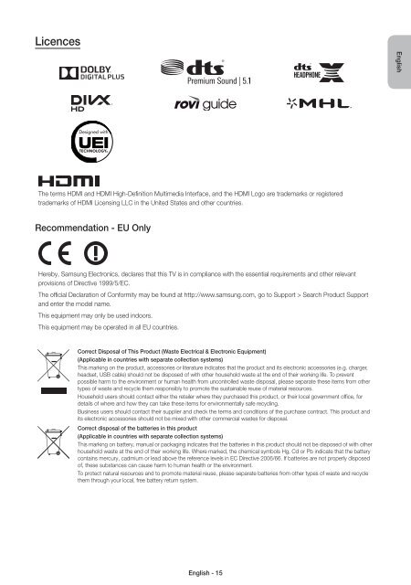 Samsung TV LED 55'', Incurv&eacute;, UHD/4K, Smart TV, 3D, 1400PQI - UE55JU7500 (UE55JU7500TXZF ) - Guide rapide 14.7 MB, pdf, Anglais, N&Eacute;ERLANDAIS, Fran&ccedil;ais, ALLEMAND