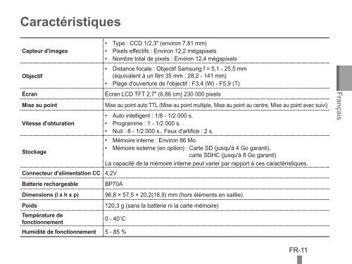 Samsung PL81 (EC-PL81ZZBPBE1 ) - Guide rapide 5.49 MB, pdf, Anglais, Fran&ccedil;ais, Espagnol