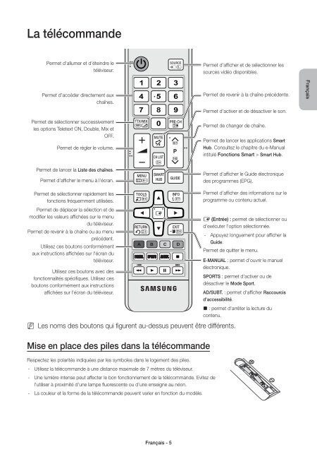 Samsung TV LED 48 pouces, UHD, 800 PQI - UE48JU6000 (UE48JU6000KXZF ) - Guide rapide 13.51 MB, pdf, Anglais, N&Eacute;ERLANDAIS, Fran&ccedil;ais, ALLEMAND