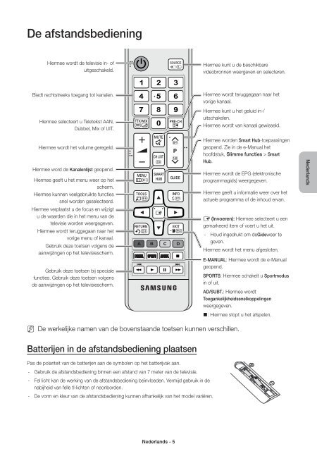 Samsung TV LED 48 pouces, UHD, 800 PQI - UE48JU6000 (UE48JU6000KXZF ) - Guide rapide 13.51 MB, pdf, Anglais, N&Eacute;ERLANDAIS, Fran&ccedil;ais, ALLEMAND