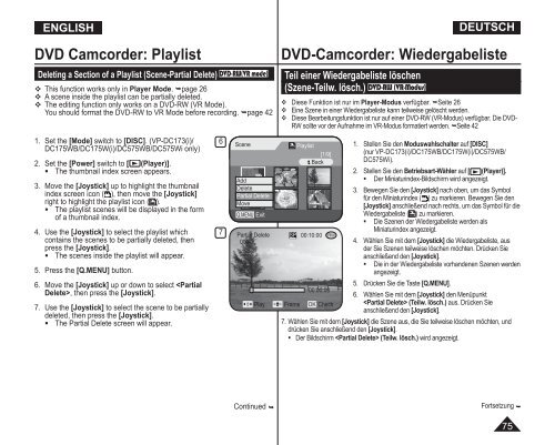 Samsung VP-DC171W (VP-DC171W/KIT ) - Manuel de l'utilisateur 21 MB, pdf, Anglais, ALLEMAND