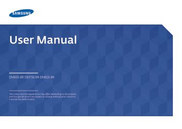 Samsung Moniteur 75" - Solution tactile tout-en-un - 380 cd/mÂ² - DM75E-BR (LH75DMERTBC/EN ) - Manuel de l'utilisateur 5.4 MB, pdf, Anglais