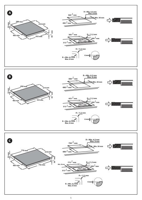 Whirlpool Piano cottura a induzione da 77 cm in vetroceramica argento ACM  849/BA/S - Istruzioni
