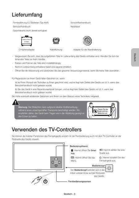 Samsung TV LED 32'', Incurv&eacute;, Full HD, Smart TV, 800PQI - UE32J6300 (UE32J6300AWXZF ) - Guide rapide 14.38 MB, pdf, Anglais, N&Eacute;ERLANDAIS, Fran&ccedil;ais, ALLEMAND