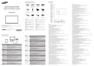 Samsung Moniteur 65" - Solution tactile tout-en-un - 380 cd/mÂ² - DM65E-BR (LH65DMERTBC/EN ) - Guide rapide 1.13 MB, pdf, Anglais