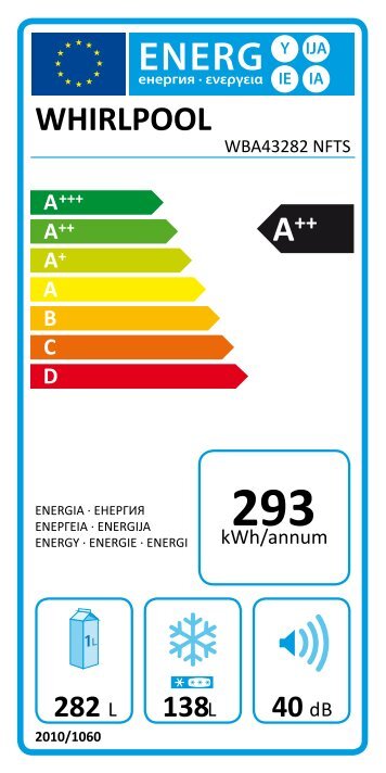 Whirlpool Combinato Absolute WBA43282 NFTS - Etichetta energetica_Italiano