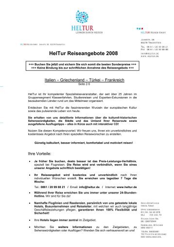 Aktuelle Reiseangebote (pdf) - HelTur Reisen GmbH