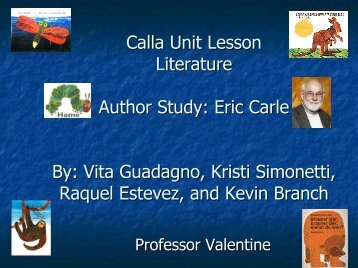 Unit Lesson Plan Language Arts Author Study: Eric Carle