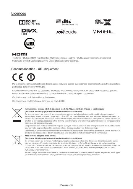 Samsung TV LED 48'', Incurv&eacute;, UHD/4K, Smart TV, 1200PQI - UE48JU6670 (UE48JU6670UXZF ) - Guide rapide 14.31 MB, pdf, Anglais, N&Eacute;ERLANDAIS, Fran&ccedil;ais, ALLEMAND